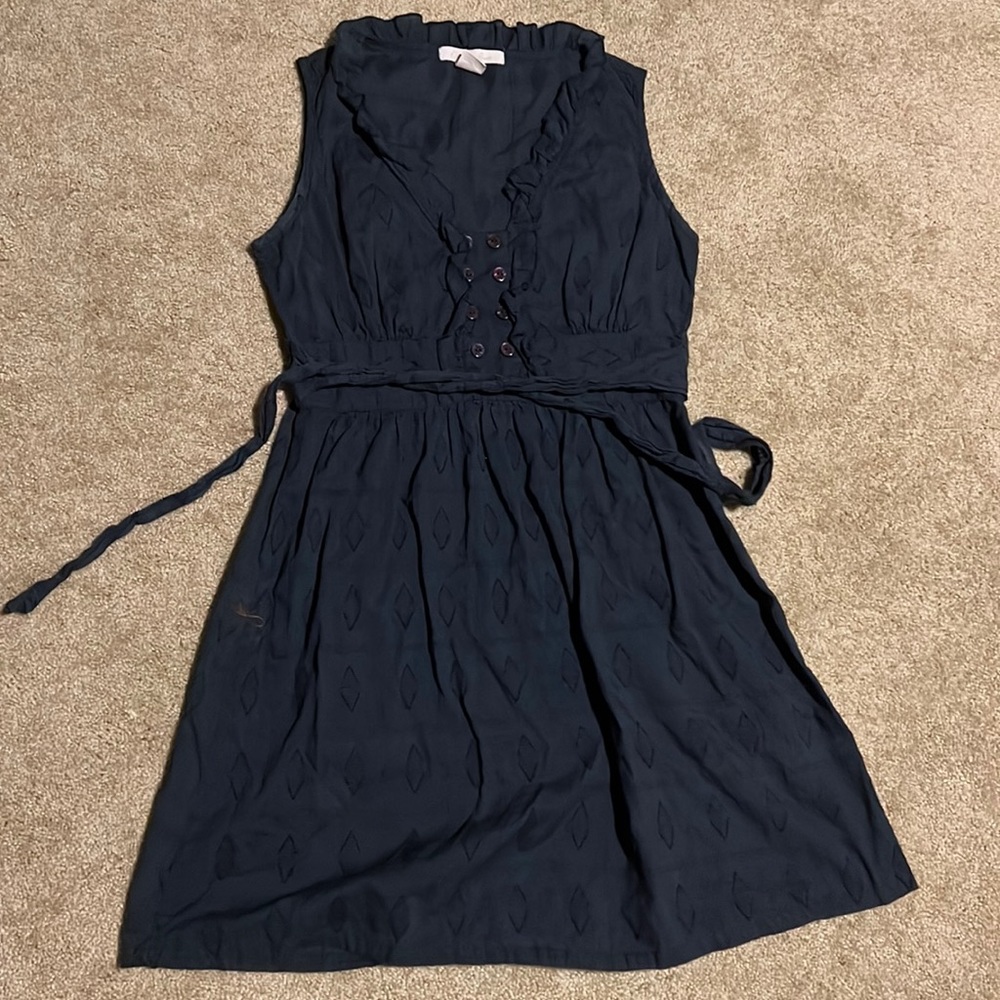 Charlotte Russe navy sleeveless dress with belt.